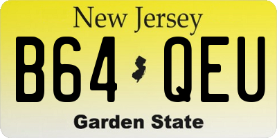 NJ license plate B64QEU