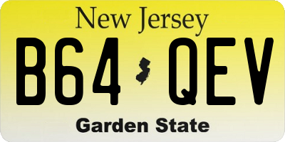 NJ license plate B64QEV