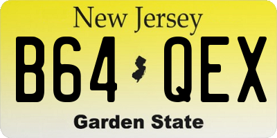 NJ license plate B64QEX