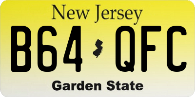 NJ license plate B64QFC
