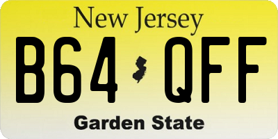 NJ license plate B64QFF