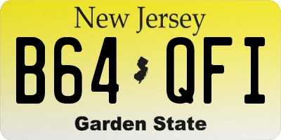 NJ license plate B64QFI