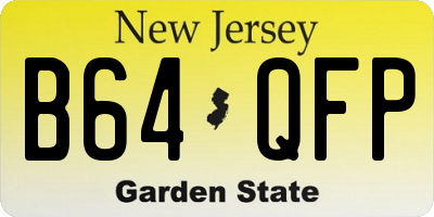NJ license plate B64QFP