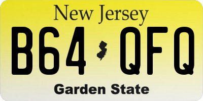 NJ license plate B64QFQ