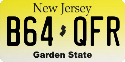 NJ license plate B64QFR