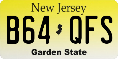 NJ license plate B64QFS