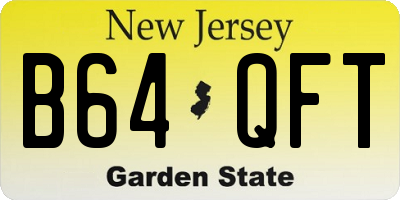 NJ license plate B64QFT