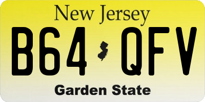NJ license plate B64QFV