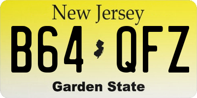 NJ license plate B64QFZ