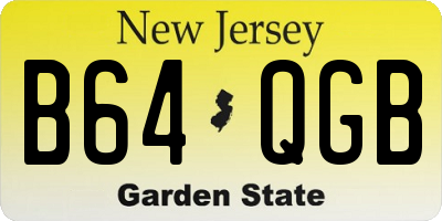 NJ license plate B64QGB
