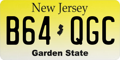 NJ license plate B64QGC