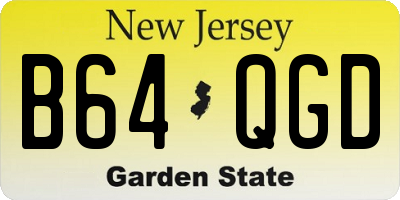 NJ license plate B64QGD