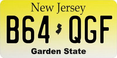 NJ license plate B64QGF