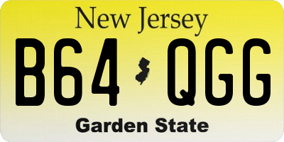 NJ license plate B64QGG