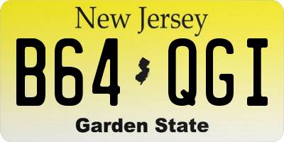 NJ license plate B64QGI