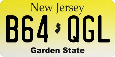 NJ license plate B64QGL