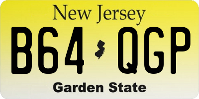 NJ license plate B64QGP