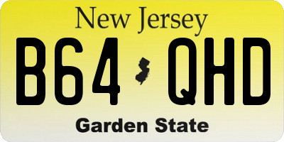 NJ license plate B64QHD