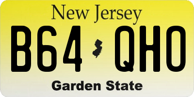 NJ license plate B64QHO