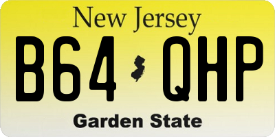 NJ license plate B64QHP