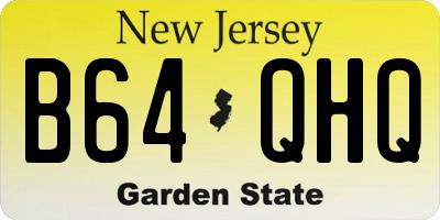 NJ license plate B64QHQ