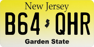 NJ license plate B64QHR