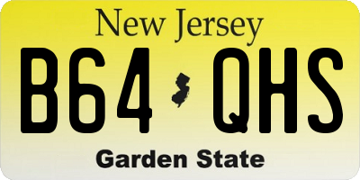 NJ license plate B64QHS