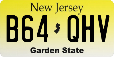 NJ license plate B64QHV