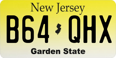 NJ license plate B64QHX