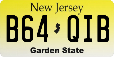 NJ license plate B64QIB