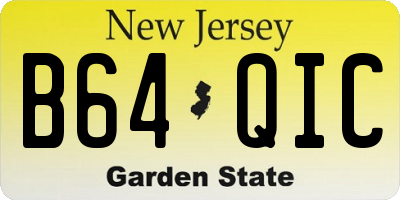 NJ license plate B64QIC