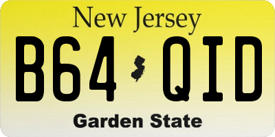 NJ license plate B64QID