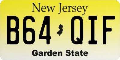 NJ license plate B64QIF