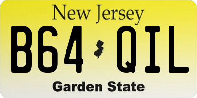 NJ license plate B64QIL