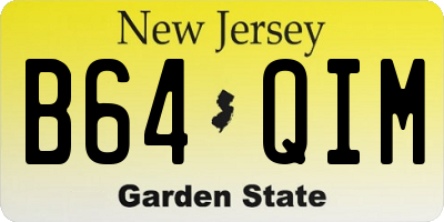 NJ license plate B64QIM