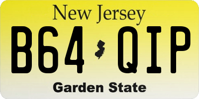 NJ license plate B64QIP