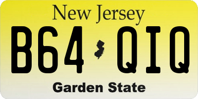 NJ license plate B64QIQ