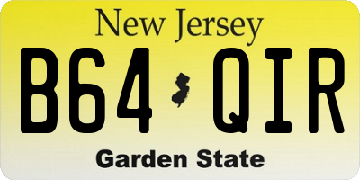 NJ license plate B64QIR