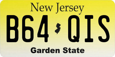 NJ license plate B64QIS
