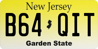 NJ license plate B64QIT