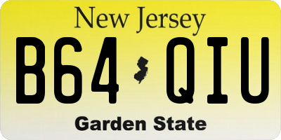 NJ license plate B64QIU