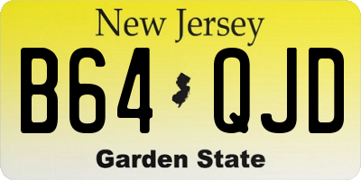 NJ license plate B64QJD
