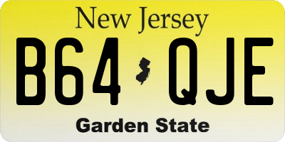 NJ license plate B64QJE