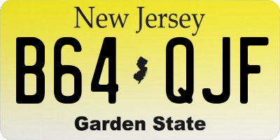 NJ license plate B64QJF