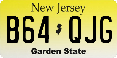 NJ license plate B64QJG