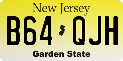 NJ license plate B64QJH