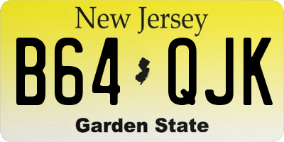 NJ license plate B64QJK