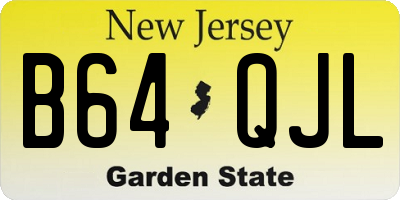 NJ license plate B64QJL