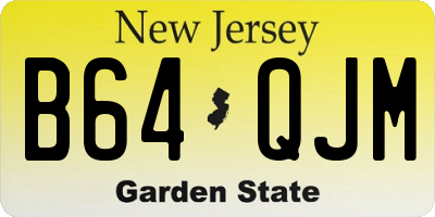 NJ license plate B64QJM