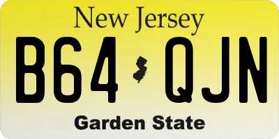 NJ license plate B64QJN